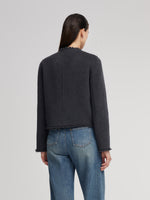 100% Wool Frayed Edge Women Jacket GOELIA