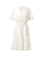 Tencel Blend Embroidered Women Midi Dress GOELIA