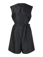 18MM Gambiered Canton Gauze Women Belted Romper GOELIA
