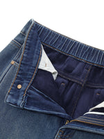 Denim Fleece Lined Women Tapered Jeans GOELIA