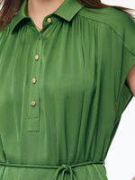22MM Mulberry Silk Stretch Women Maxi Shirt Dress With Belt GOELIA