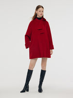 Tencel Wool Women Coat With Detachable Bowknot GOELIA