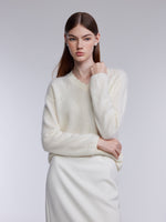 [Preview] Brushed Silk Cashmere Wool Blend Women Beaded Sweater GOELIA