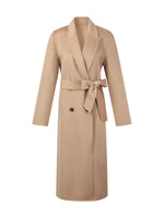 [Preview] Wool Silk Blend Women Wrap Overcoat GOELIA
