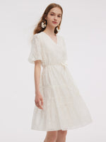 Tencel Blend Embroidered Women Midi Dress GOELIA