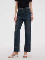 Denim Women Ankle-Length Cuffed Jeans GOELIA