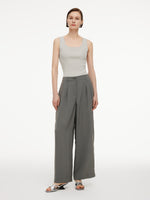 [Preview] Triacetate Blend Women Straight Leg Pants GOELIA
