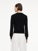 [Preview] Tencel Blend V-Neck Women Cardigan With Silk Scarf GOELIA