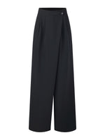 Four-Way Stretch Straight Leg Women Asymmetric Wrap Pants GOELIA