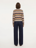 100% Cotton Multicolored Stripe Women Cardigan GOELIA