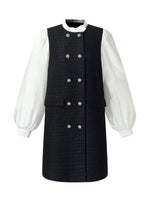 Tweed Faux Two-Piece Women Mini Dress GOELIA