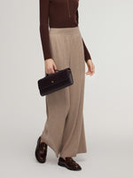 Cashmere Wool Blend Straight Wide Leg Women Pants GOELIA