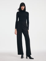 Ribbed Mock Neck Knit Top & Tank & Pants Three-Piece Set GOELIA