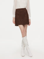 [Preview] Wool Blend Tweed Sequins Women A-Line Skirt GOELIA