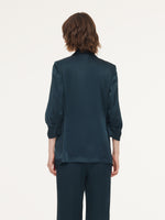 Triacetate Blend Ruched Sleeve Women Blazer GOELIA