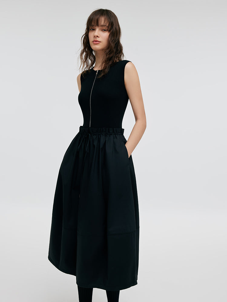Patchwork Women Midi Vest Dress GOELIA