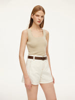 Square Neck Women Knit Tank Top GOELIA