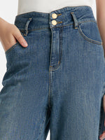 High-Waisted Loose Straight Full Length Women Jeans GOELIA