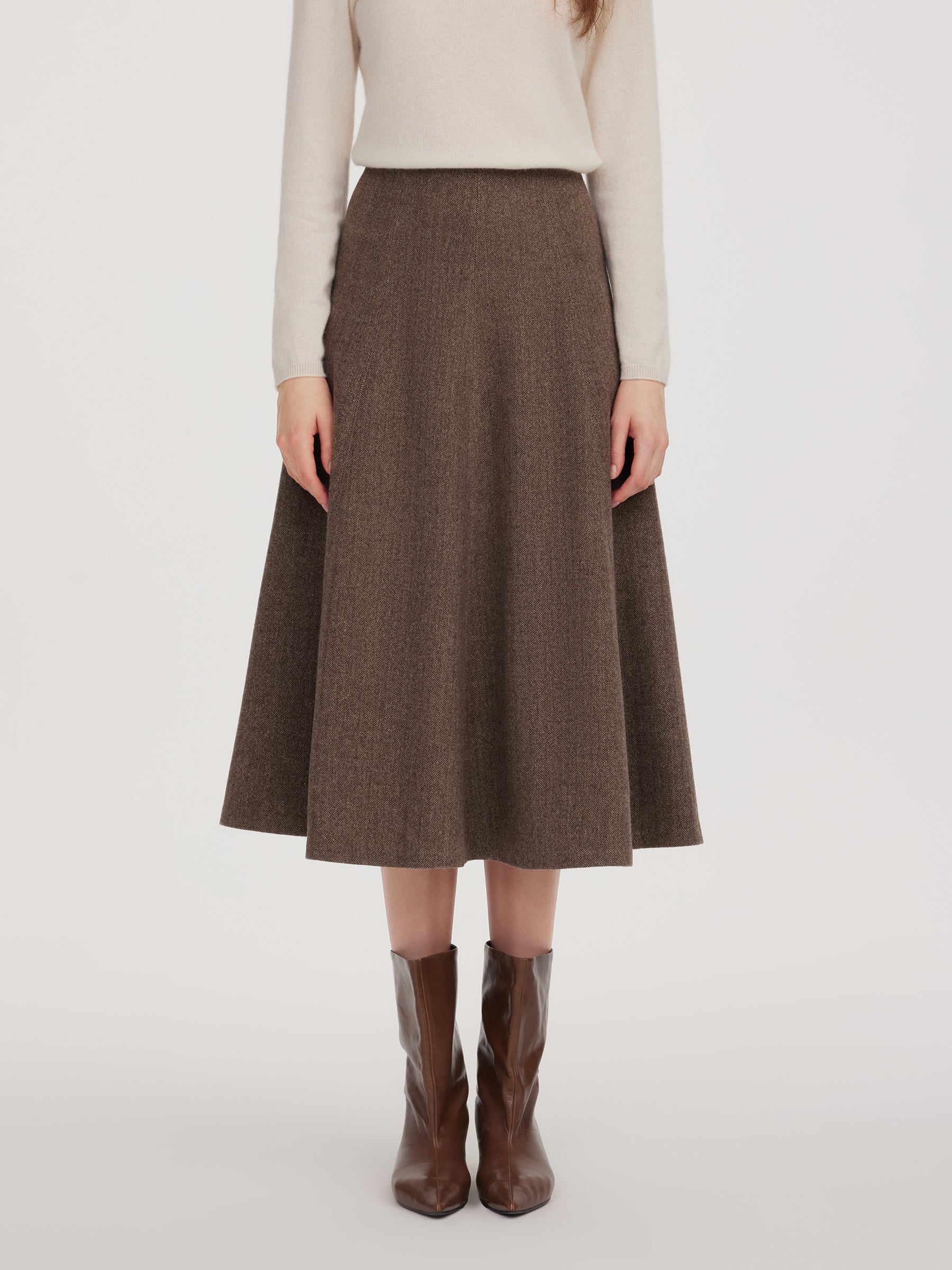 [Preview] Washable Wool Women A-Line Flared Skirt GOELIA