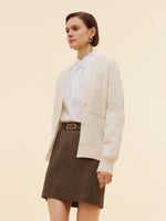 100% Wool Jacquard Women Cardigan GOELIA