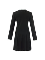 Ruffle Collared Single-Breasted Pleated Women Mini Dress GOELIA