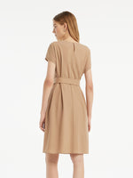 Wool-Silk Blend Women Mini Dress With Belt GOELIA