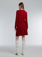 [Preview] 100% Wool Rhinestone Cardigan And Skirt Two-Piece Set GOELIA