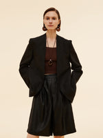 22MM Xiang Yun Silk Unisex Collarless Blazer GOELIA