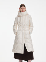 [Preview] Hooded Goose Down Belted Overcoat GOELIA