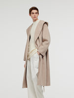 Wool Cashmere Unisex Hooded Wrap Coat GOELIA