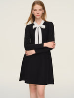 Tencel Blend Tie Front Women Knit Mini Dress GOELIA
