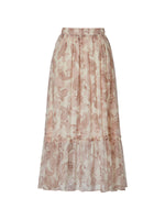 100% 10MM Mulberry Silk Paisley Print Women Skirt With Hairband GOELIA