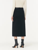 Stretch Women Knit Midi Skirt With Belt GOELIA