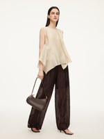 Lyocell Blend Ruffle-Detailing Women Tank Top GOELIA