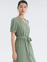 Acetate Waist Dress With Belt GOELIA