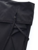 Merino Wool Asymmetric Drape Women Pinafore Maxi Dress GOELIA