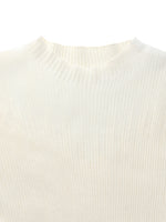 Tencel Wool Blend Mock Neck Women Knit Top GOELIA