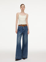 Ribbon Neck Women Shirt With Knit Camisole GOELIA