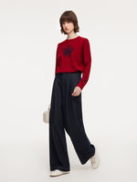 Tencel Wool Blend Floral Women Sweater GOELIA