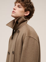 Cashmere Wool Blend Double-Faced Unisex Wrap Overcoat GOELIA