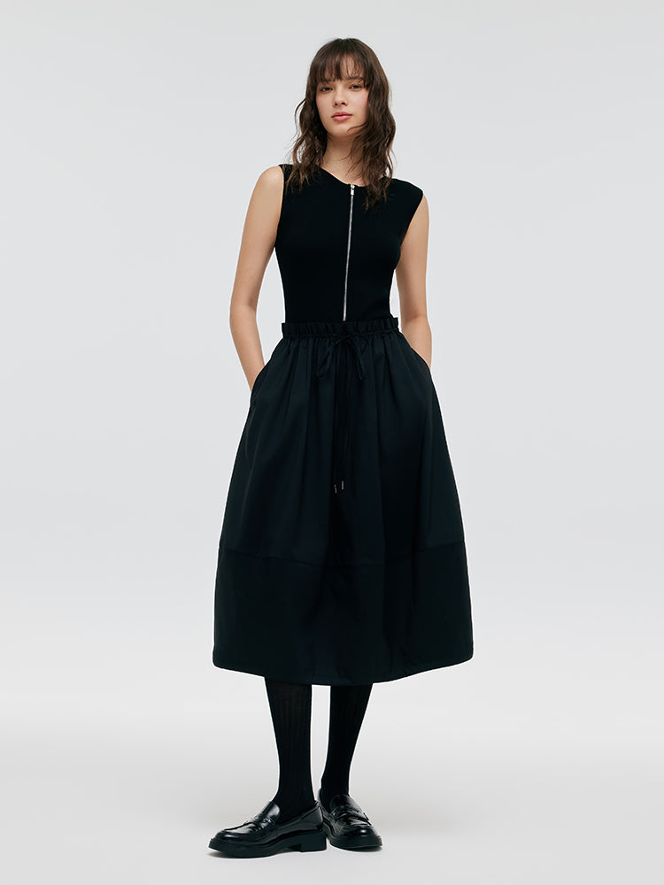 Patchwork Women Midi Vest Dress GOELIA