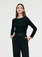 Pure Wool Women Long Sleeve Top GOELIA