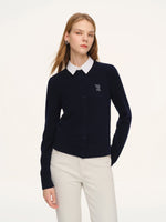 100% Wool Letter Embroidered Women Cardigan GOELIA