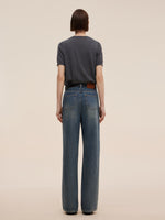100% Cotton Denim Women Straight Leg Jeans GOELIA