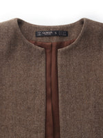 Washable Wool Round Neck Straight Fit Women Jacket GOELIA
