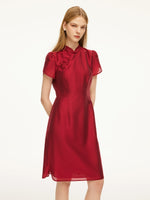 Tencel Blend Women Qipao Mini Dress GOELIA