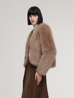 Eco-friendly Fur V-Neck Women Coat GOELIA