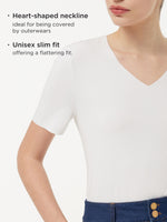 Two-pack (Black & White) Modal V-Neck Unisex T-Shirt GOELIA