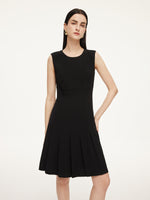 Triacetate Blend Gathered Waist Women Sleeveless Mini Dress GOELIA
