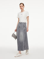 [Preview] Lyocell Cotton Blend Denim Women Column Skirt GOELIA